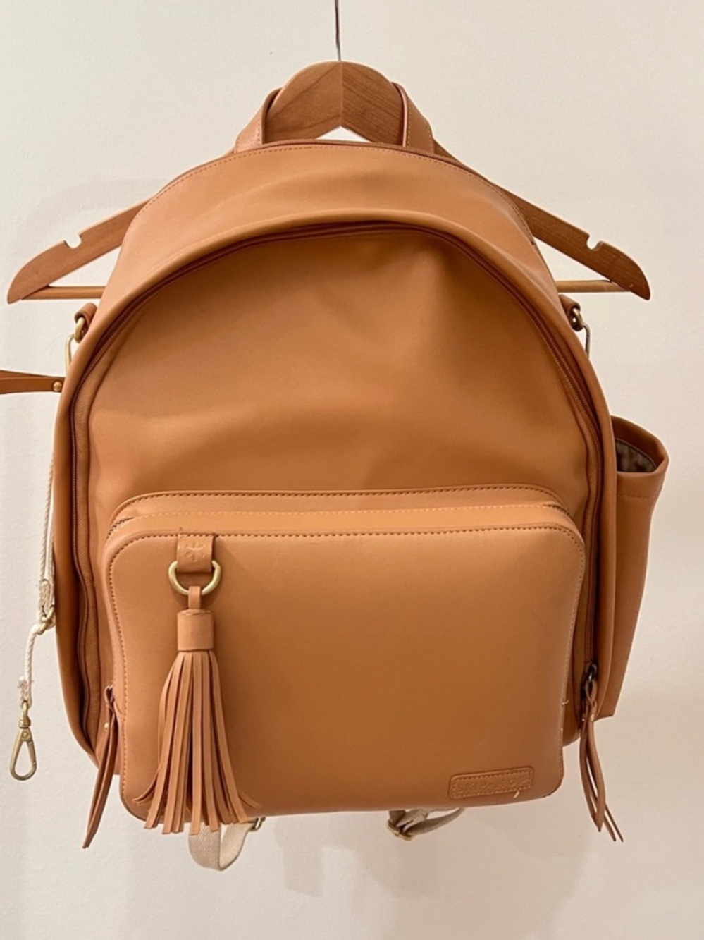 Skip Hop Tan Faux Leather Tassel Backpack - Picture 3 of 3